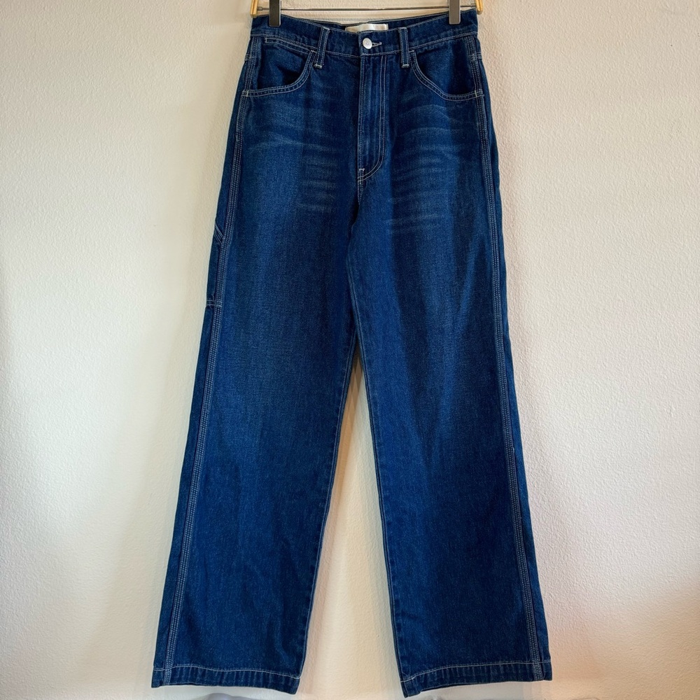 Reformation Max Jeans Indio Wash Cargo Wide Leg Denim Size 27 - Picture 3 of 16